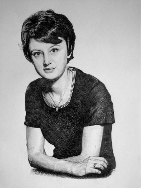 Hazel's mum, . Pencil drawing by Katerina Wood