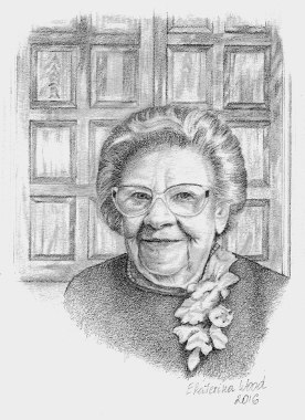 Teresa's mother in law, . Pencil drawing by Katerina Wood